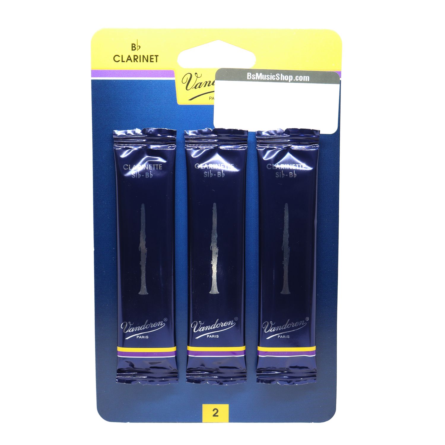 Vandoren Bb Clarinet Reeds 3pk, Strength: 2.0