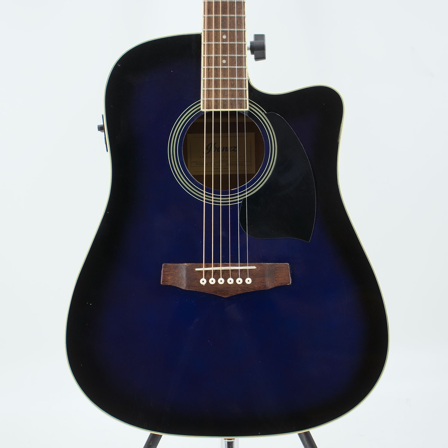 Used Ibanez PF15ECE Transparent Blue Burst Acoustic Electric Guitar