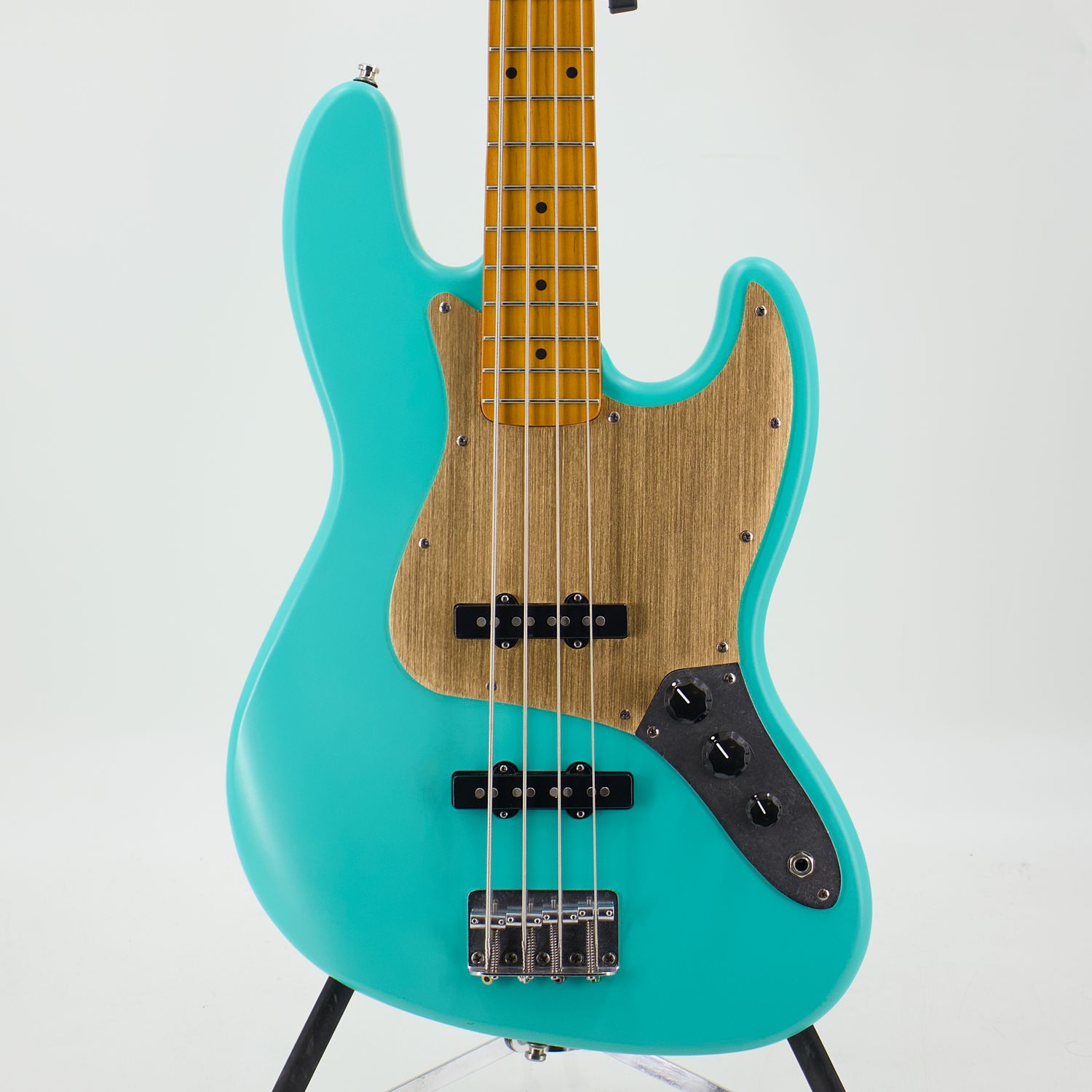Used Squier 40th Anniversary Jazz Bass Satin Sea Foam Green Electric Bass – Very Good Condition