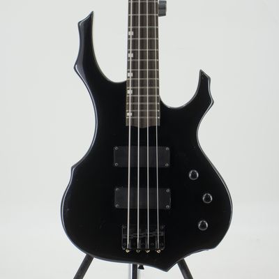 Used Glarry Burning Fire Black Electric Bass Guitar – Good Condition