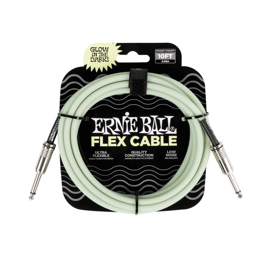 Flex Instrument Cable Straight/Straight 10ft - Glow in Dark