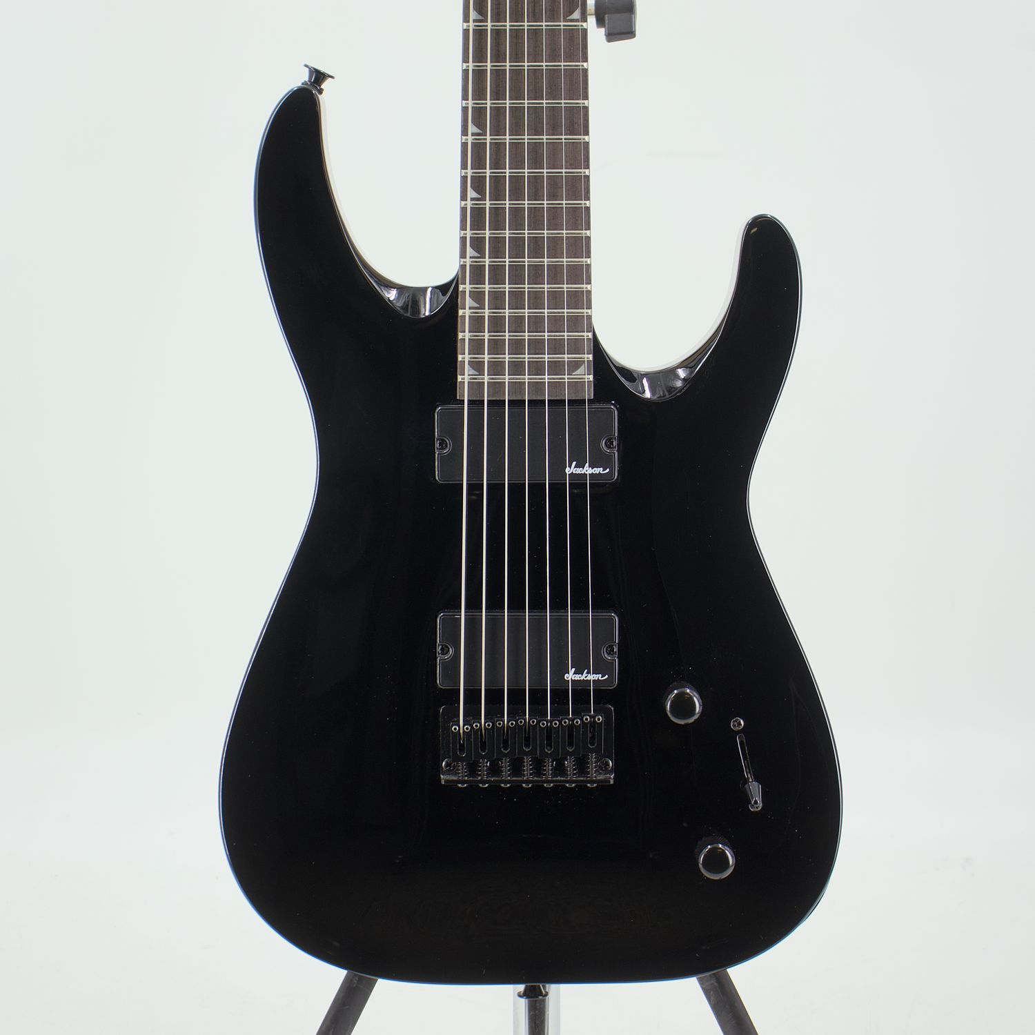 Used Jackson JS22-7 DKA-M Dinky Gloss Black 7-String Electric Guitar – Very Good Condition