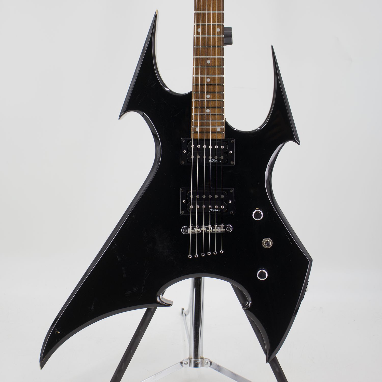 Used B.C. Rich Platinum Series Beast Black Electric Guitar Hardtail Bridge – Good Condition