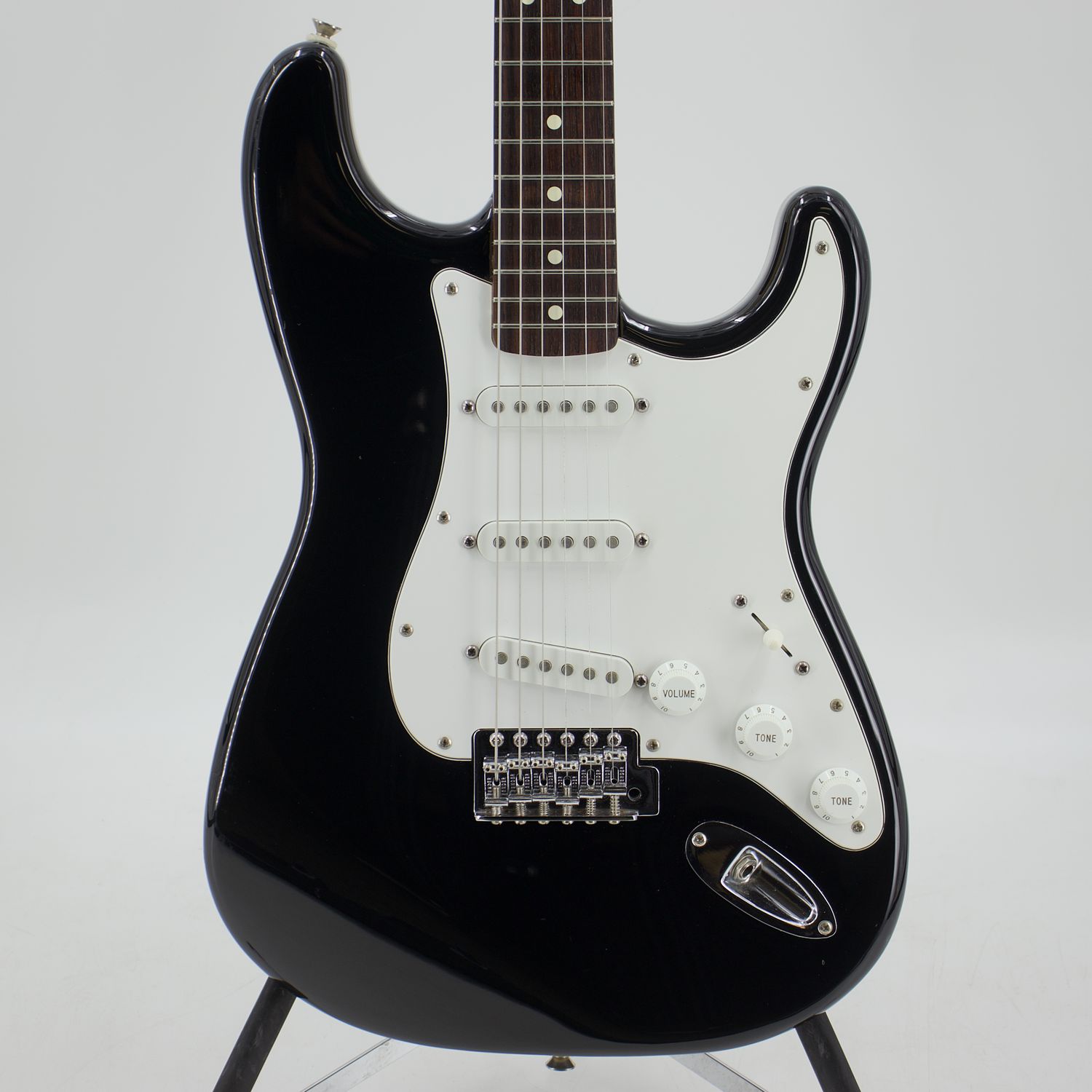 Used Fender Standard Stratocaster MIM Black Electric Guitar 1992 – Very Good Condition