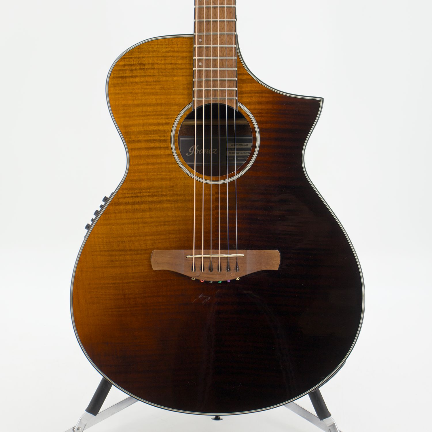 Used Ibanez AEWC32FM Amber Sunset Fade Acoustic Guitar w/AEQ210TF Preamp Flamed Maple Top