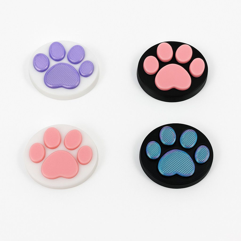 Single Cat Paw Pedal Button - Assorted Colors