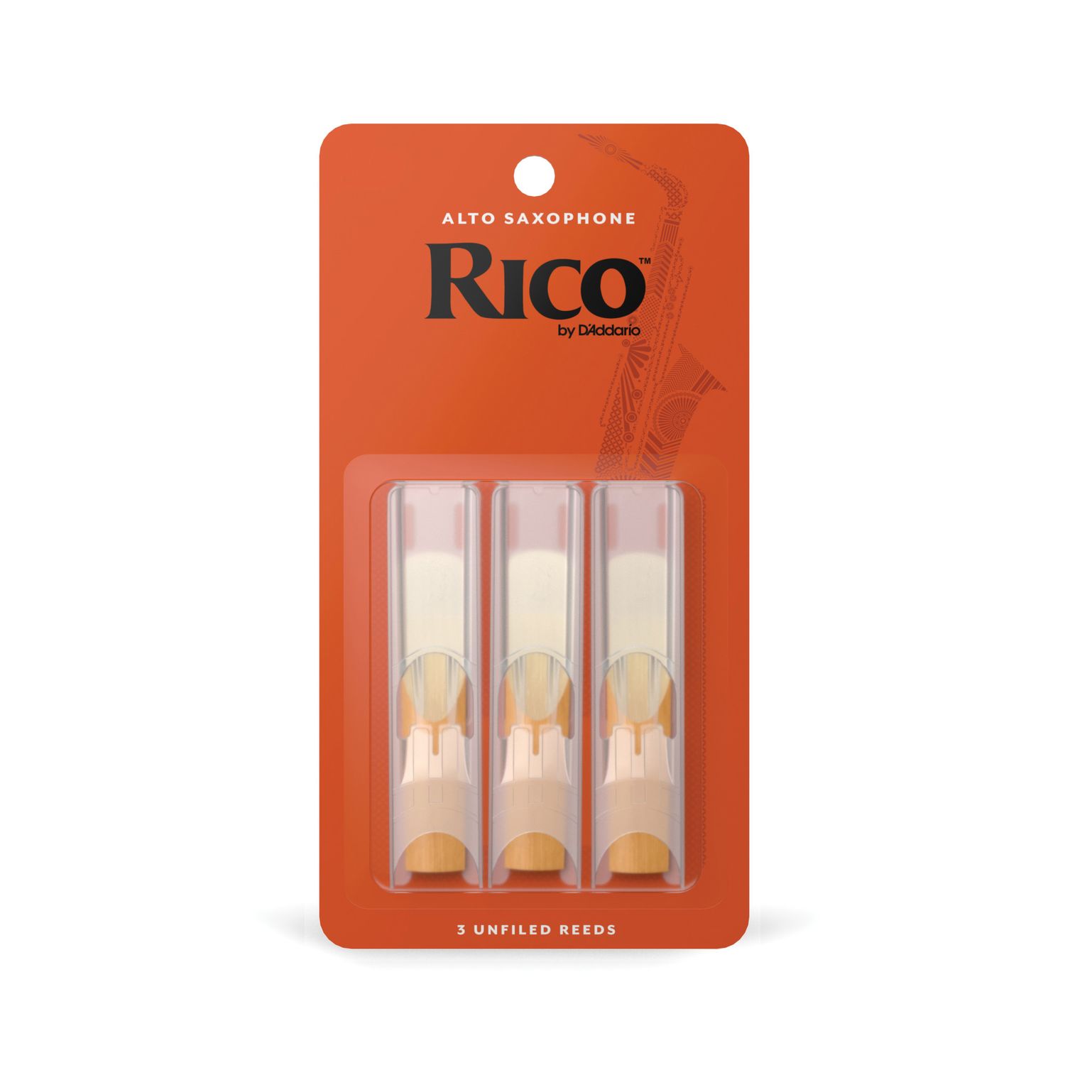 Rico Alto Saxophone Reeds, 3-Pack, Strength: 1.5