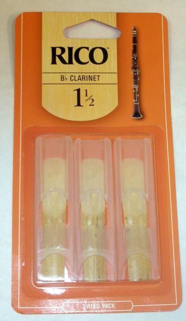 Rico Bb Clarinet Reeds, 3-Pack, Strength: 1.5