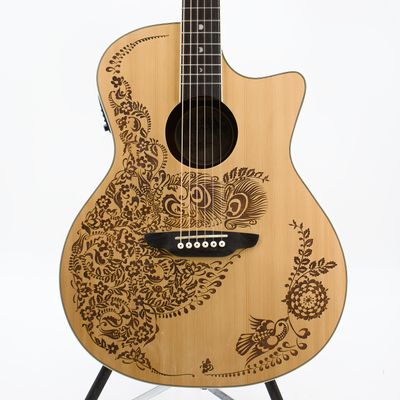 Used Luna Henna Oasis Natural Acoustic Guitar w/Luna SL3 Electronics