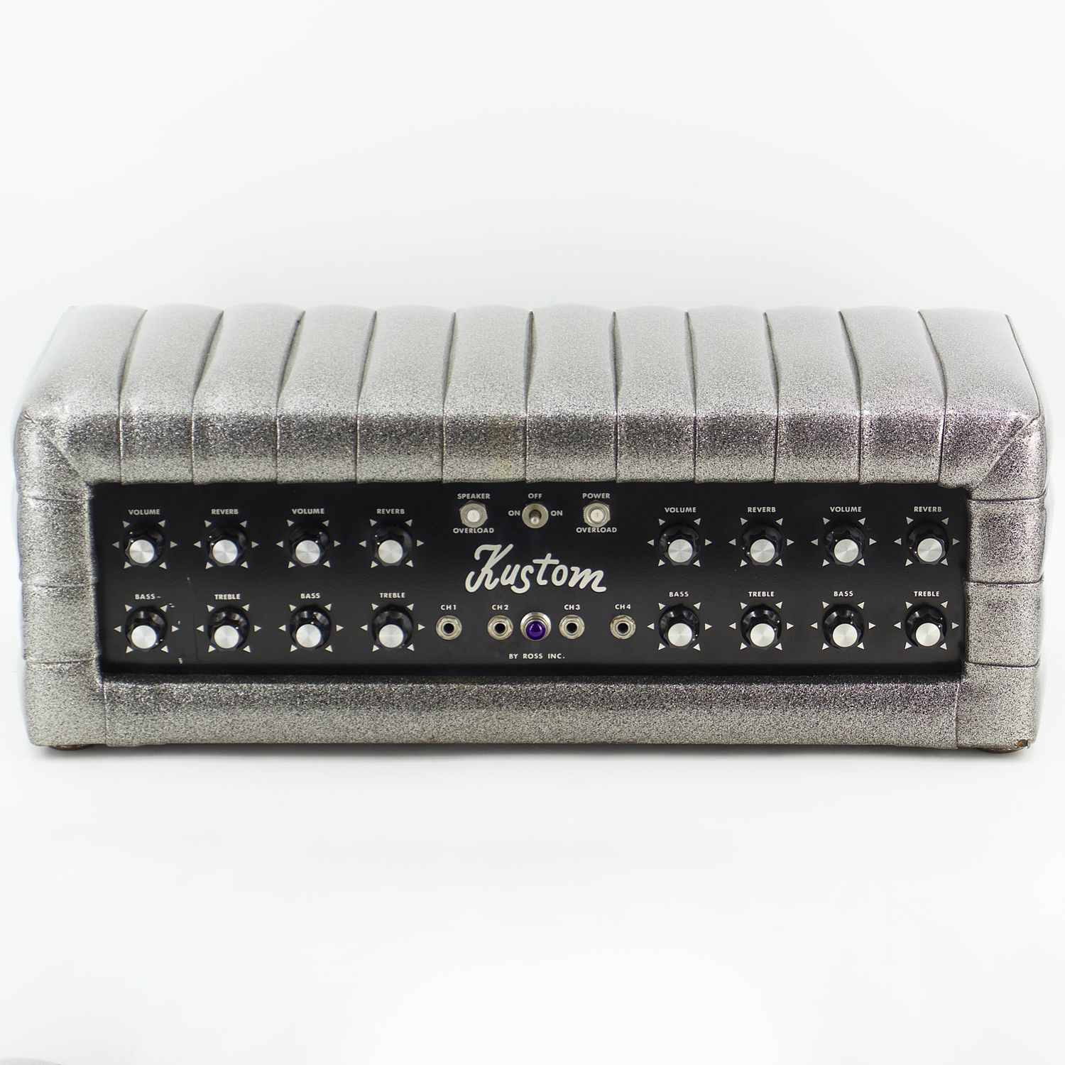 Used Kustom 795 PA System Silver Sparkle Tuck and Roll w/4x12 Columns and Head