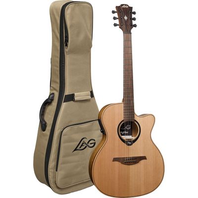LAG Guitars HyVibe 10 Series Auditorium Cutaway Electro w/ Hybrid Gig Bag
