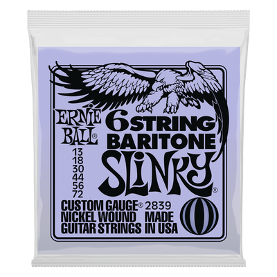 Ernie Ball Slinky 6-String w/ small ball end 29 5/8 scale Baritone Guitar Strings - 13-72 Gauge