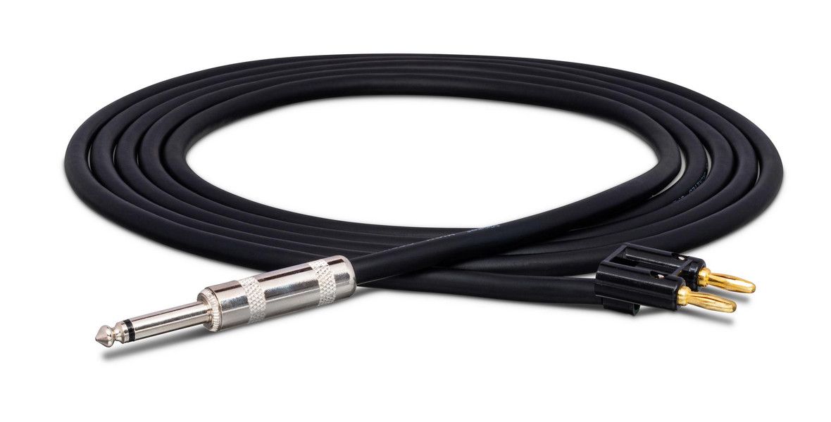 Hosa - Speaker Cable, Hosa 1/4 in TS to Dual Banana, 50 ft