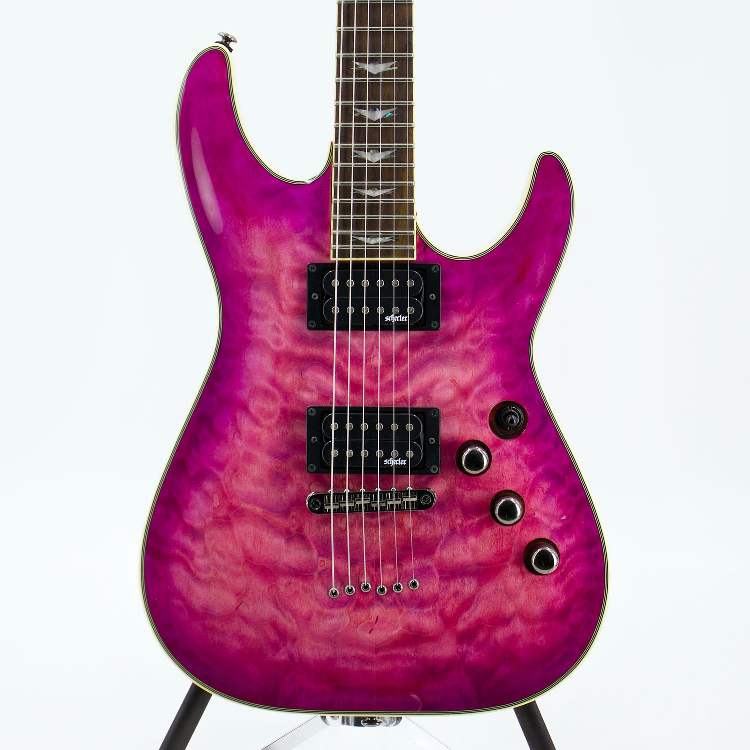 Used Schecter Omen Extreme-6 Black Cherry Electric Guitar - Very Good