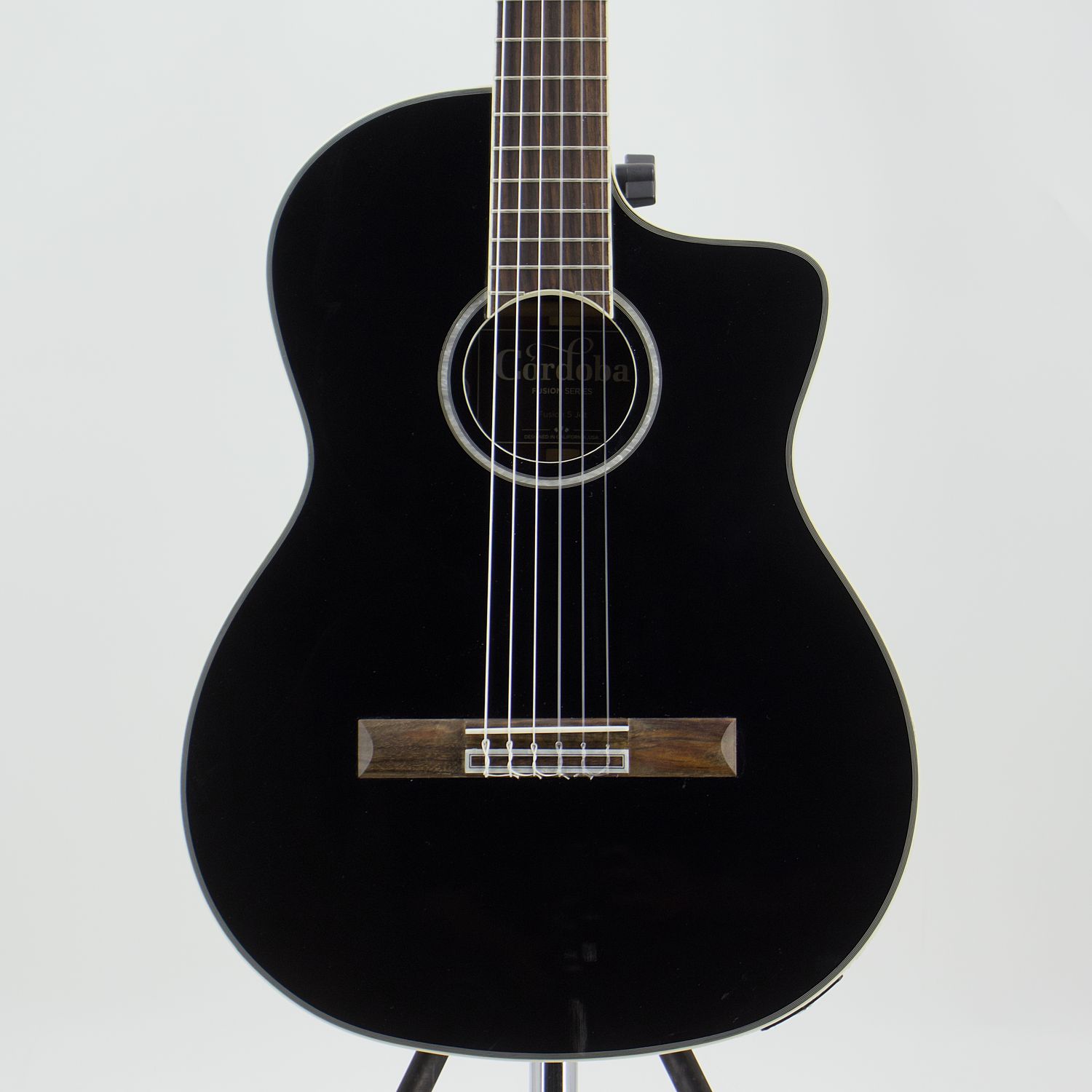 Used Cordoba Fusion 5 Jet Black Acoustic Electric Guitar w/Fishman Electronics – Very Good Condition