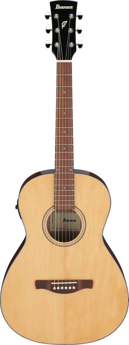 Ibanez PN50TKENDH Parlor Acoustic Guitar in Natural High Gloss Top, Dark Brown Sunburst High Gloss Back and Sides