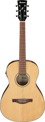 Ibanez PN50TKENDH Parlor Acoustic Guitar in Natural High Gloss Top, Dark Brown Sunburst High Gloss Back and Sides