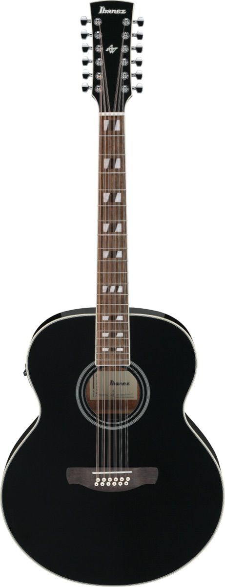 Ibanez AJ7012M1EBK Jumbo Acoustic Guitar in Black High Gloss