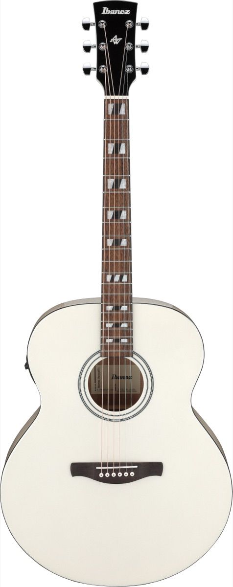 Ibanez AJ70M2EPW Jumbo Acoustic Guitar in Pearl White High Gloss