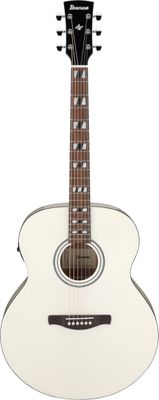 Ibanez AJ70M2EPW Jumbo Acoustic Guitar in Pearl White High Gloss