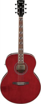 Ibanez AJ70M1EWR Jumbo Acoustic Guitar in Wine Red High Gloss