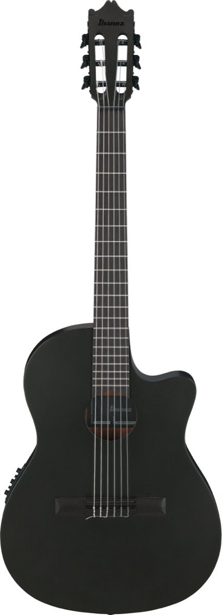 Ibanez GA621BOT Thinline Cutaway Classical Acoustic Guitar in Black Out