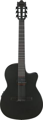 Ibanez GA621BOT Thinline Cutaway Classical Acoustic Guitar in Black Out
