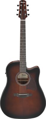 Ibanez AAD51CEDVS Grand Dreadnought with Advanced Access Cutaway Acoustic Guitar in Dark Violin Sunburst High Gloss