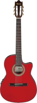 Ibanez GA35TCESRR Thinline Cutaway Classical Acoustic Guitar in Sapphire Red High Gloss