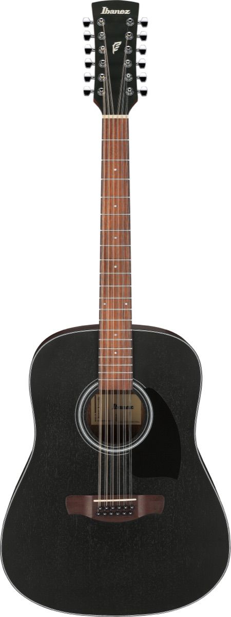 Ibanez PF5412WKH Dreadnought Acoustic Guitar in Weathered Black Open Pore Top, Open Pore Natural Back and Sides