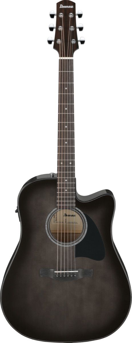 Ibanez AAD77CETKS Grand Dreadnought with Advanced Access Cutaway Acoustic Guitar in Transparent Black Sunburst High Gloss
