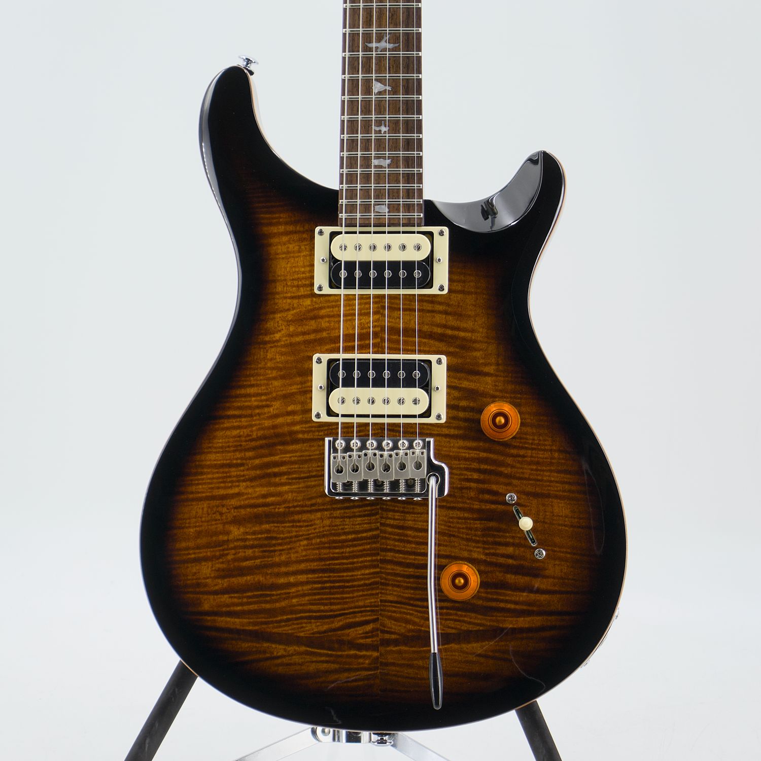 Used PRS SE Custom 24 Electric Guitar Quilted Maple Veneer Top Ebony Board Very Good