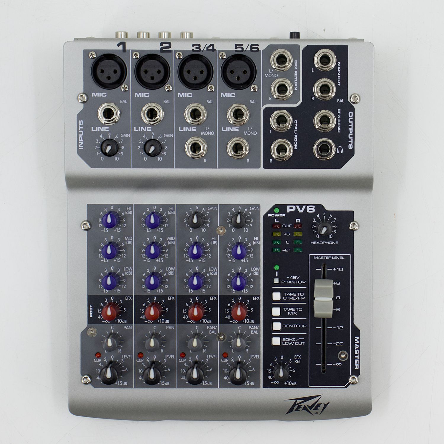 Used Peavey PV 6 USB 6-Channel Compact Mixer - Very Good Condition