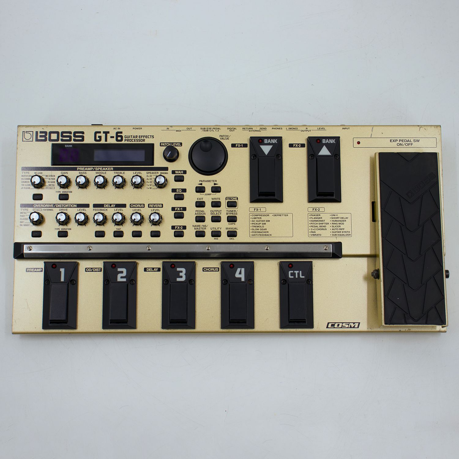 Used Boss GT-6 Guitar Multi-Effects Processor Floorboard Very Good w/Power Adapter