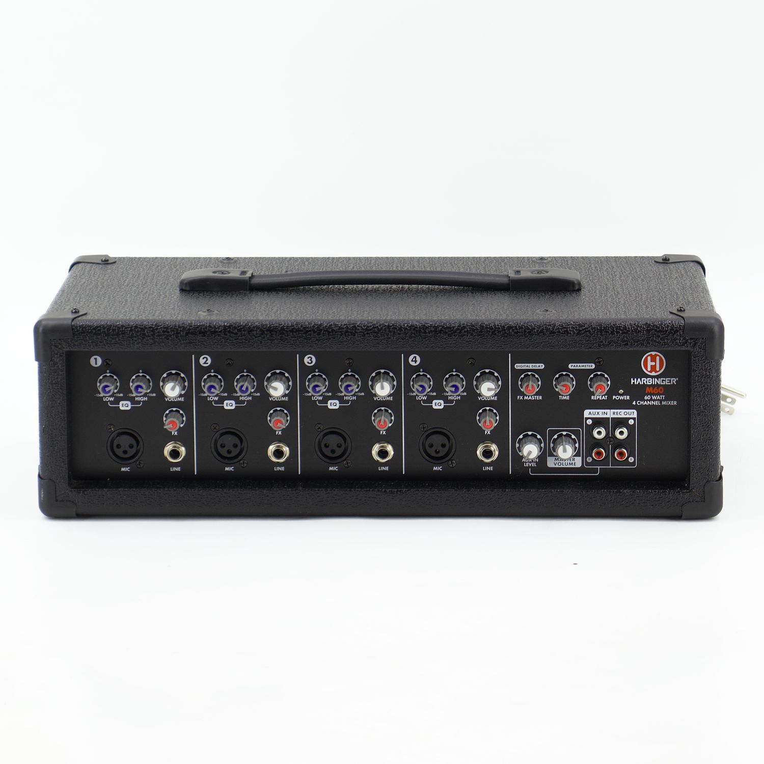 Used Harbinger M60 60W 4-Channel Powered Mixer w/Digital Delay - Very Good