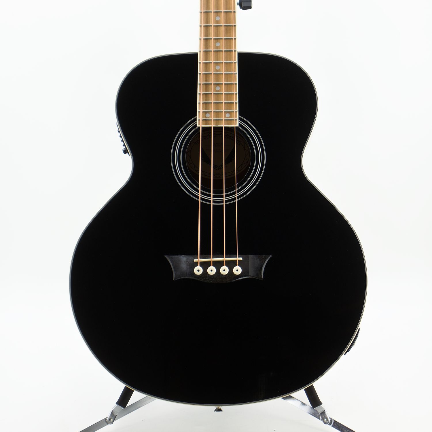 Used Dean EAB CBK Classic Black Acoustic/Electric Bass w/Preamp/Tuner Very Good