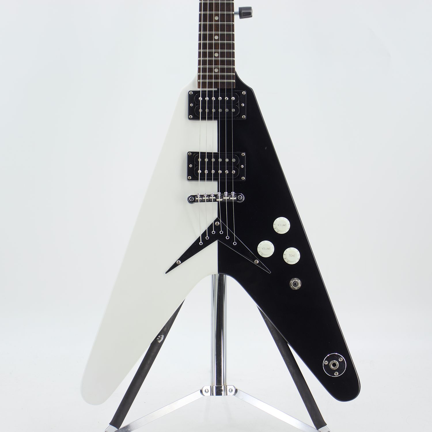 Used Dean Michael Schenker Bolt-On Standard Black/White V Electric Guitar Very Good