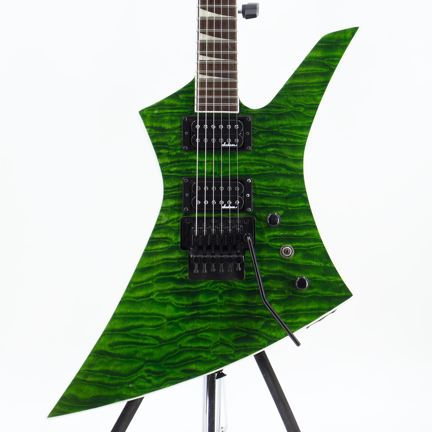 Used Jackson X Series Kelly KEXQ Transparent Green Electric Guitar Floyd Rose Special Good