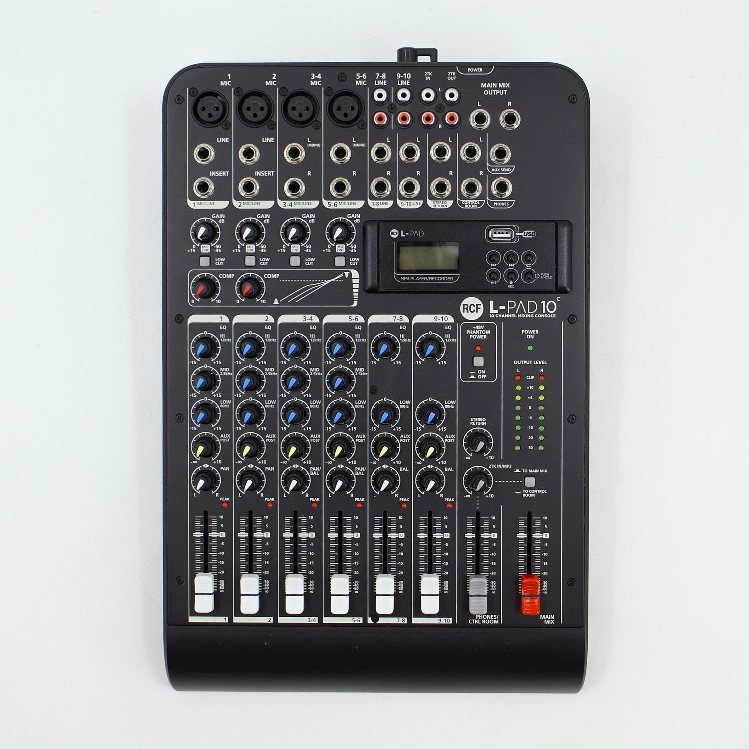 Used RCF L-PAD 10 10-Channel Analog Mixer Very Good w/Adapter