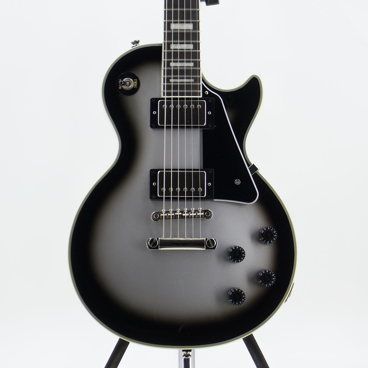 Used Epiphone Les Paul Custom Silverburst Electric Guitar Very Good Condition