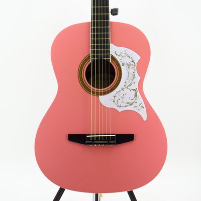 Used Johnson JG-100 Pink Gloss Dreadnought Acoustic Guitar - Very Good Condition