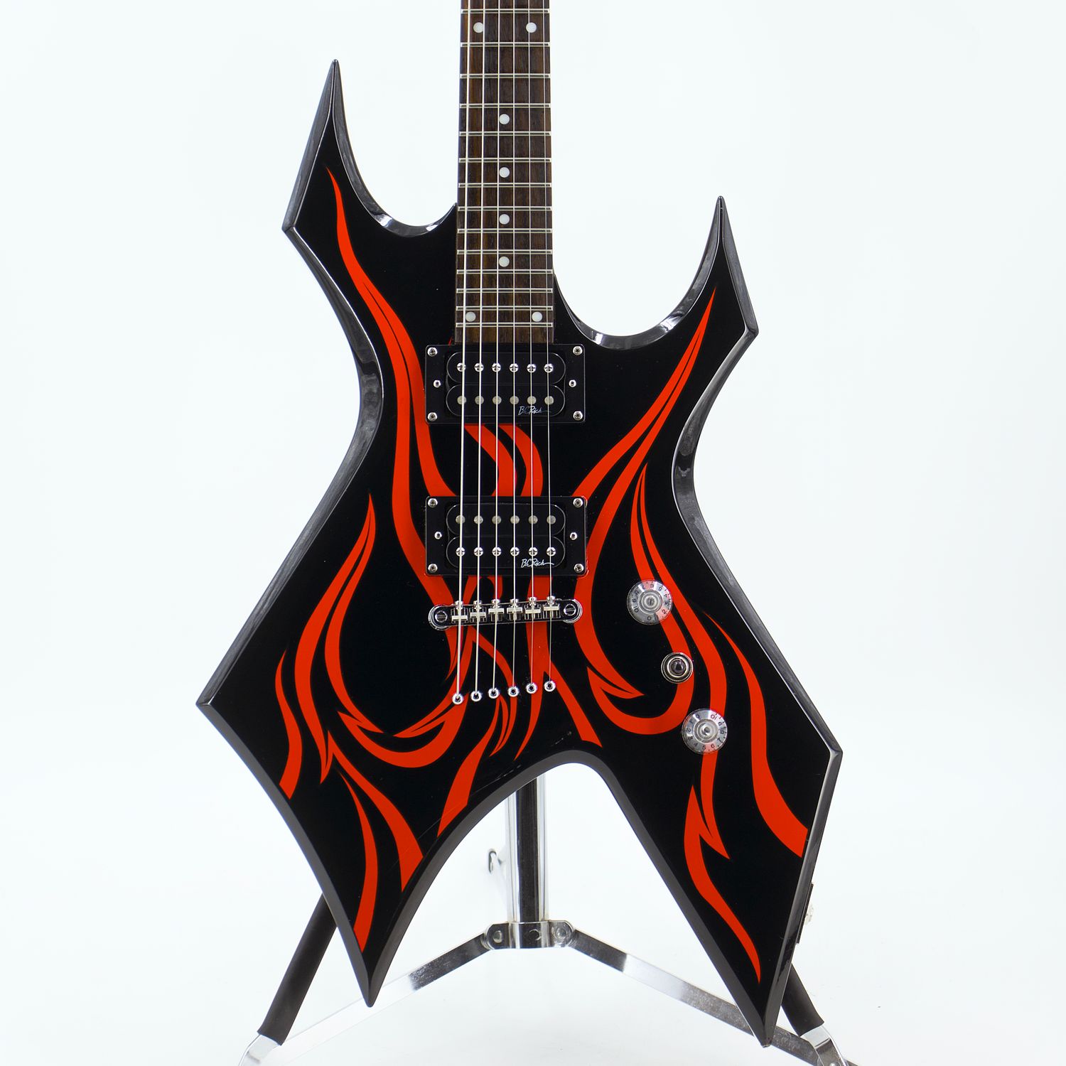 Used B.C. Rich Kerry King Warlock KKW Black Electric Guitar HH TOM/String-Thru - Good