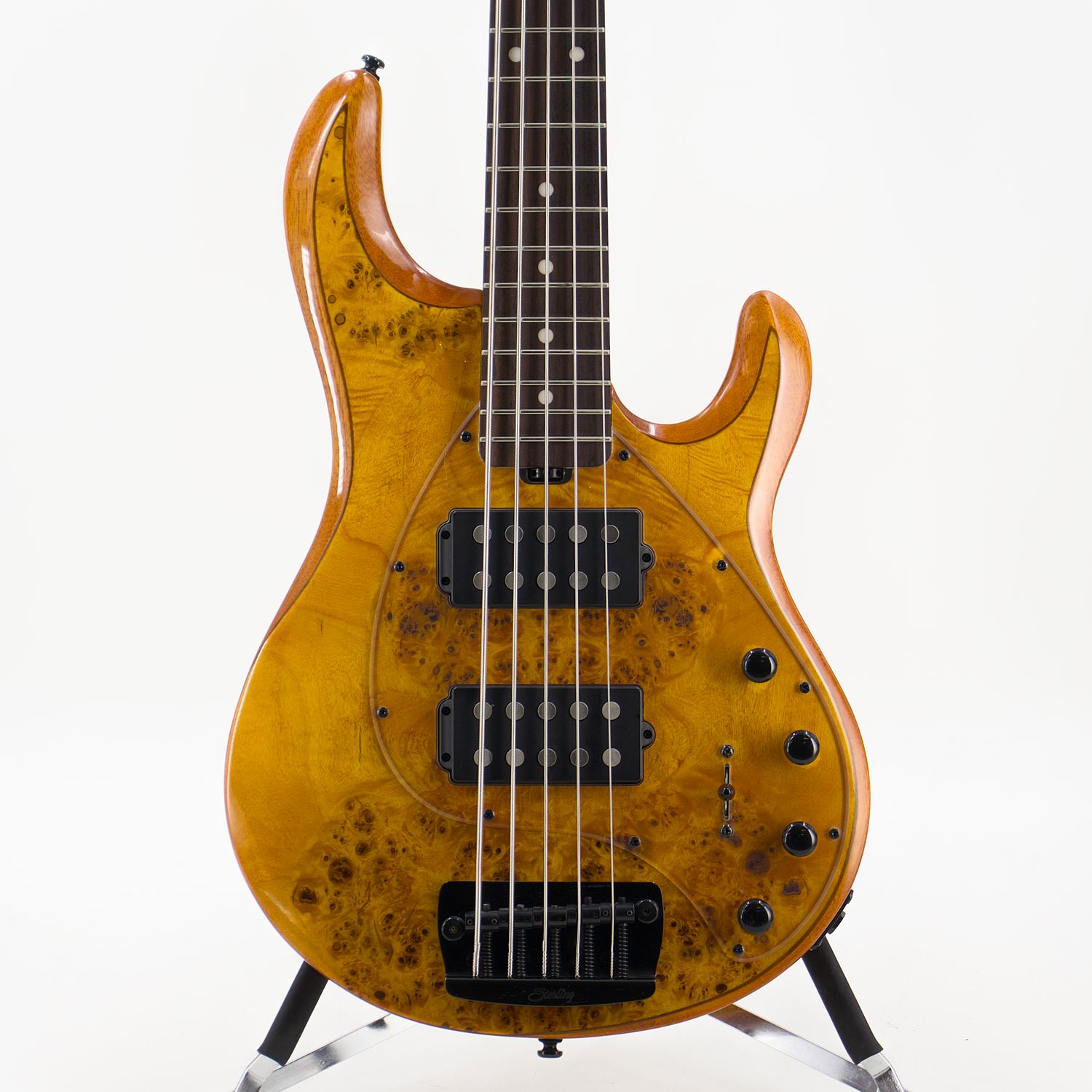 Used Sterling by Music Man StingRay 5 RAY35HH Amber Electric Bass - Good Condition