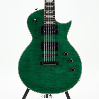 Used ESP LTD EC-1000FM Deluxe See Thru Green w/ Case + Seymour Duncan