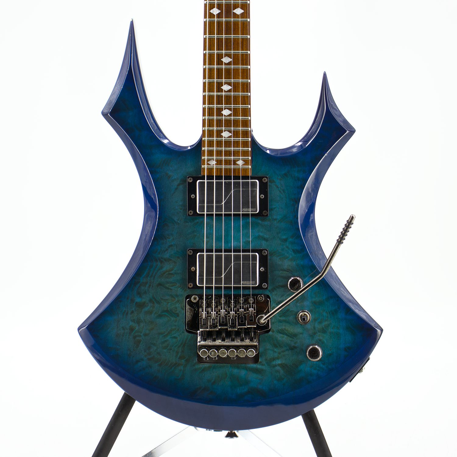 Used B.C. Rich N.J. Series Virgin Trans Blue Electric Guitar w/OHSC Floyd Rose Fishman