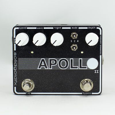 Used SolidGoldFX Apollo II Glitter Black Metallic Phaser Pedal - Very Good Condition