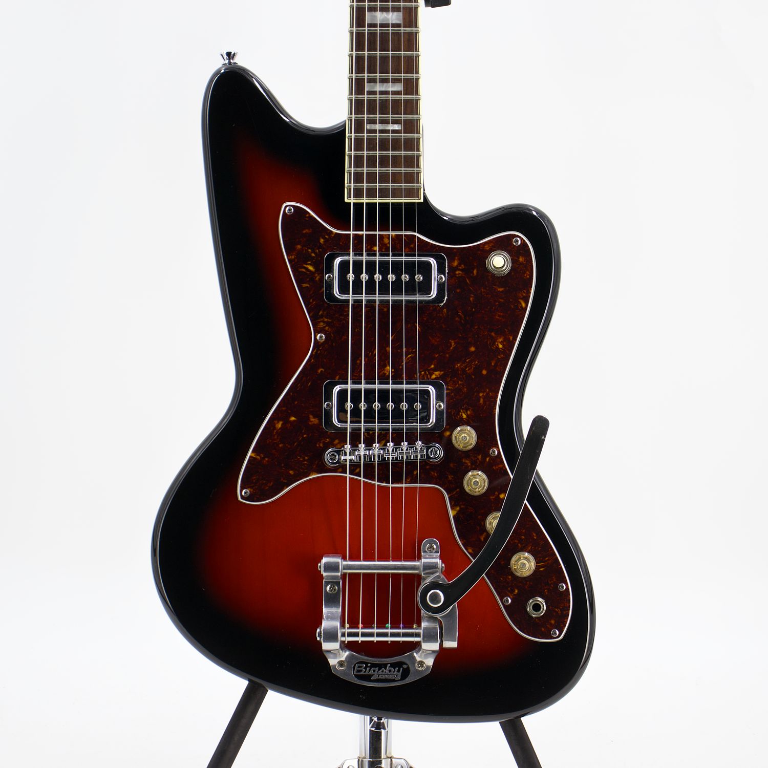 Used AS/IS Silvertone 1478 Reissue Red Silver Flake Burst Electric Guitar