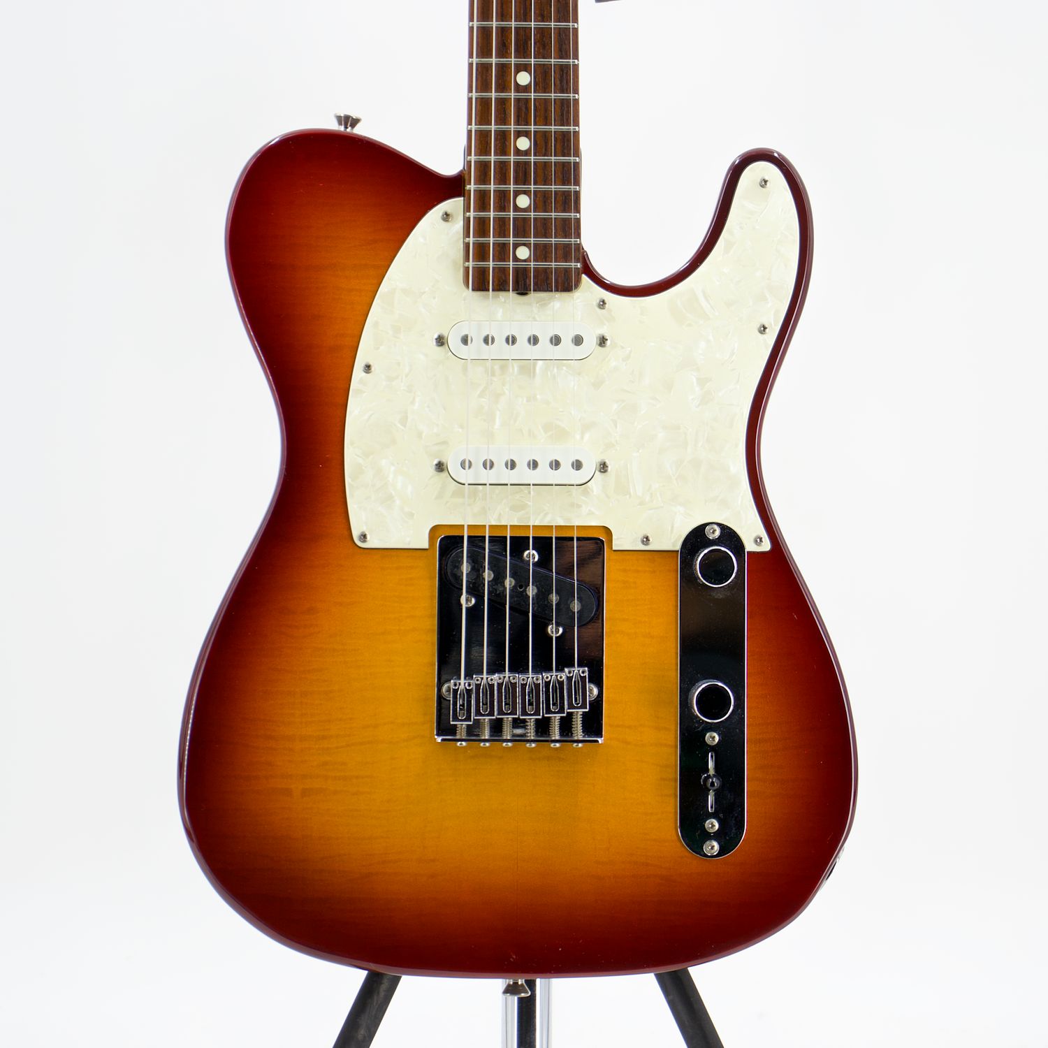 Used Fender Telecaster Deluxe 1995 Foto Flame Aged Cherry Sunburst Electric Guitar w/OHSC