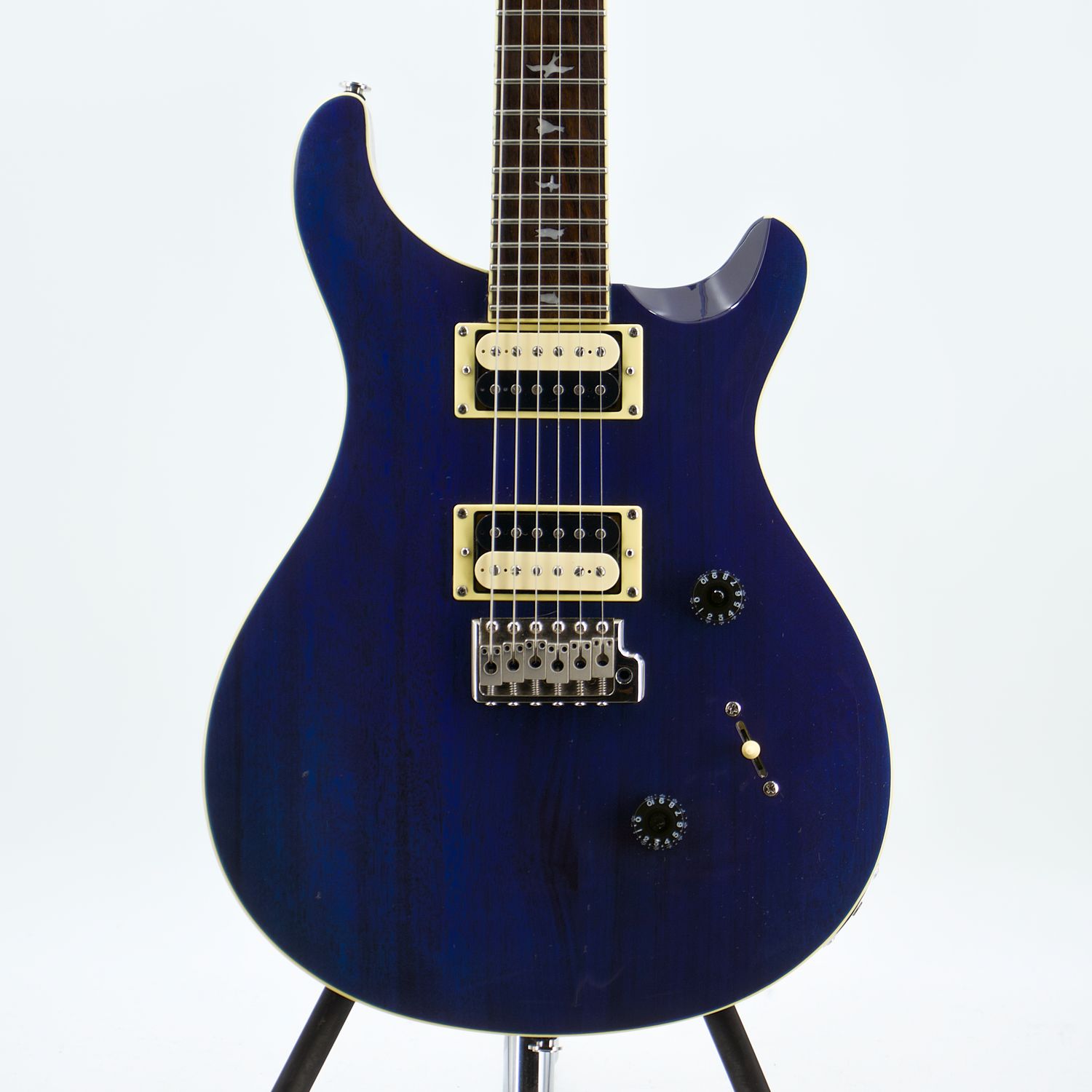 Used PRS SE Standard 24 Translucent Blue Electric Guitar w/ Bird Inlays &amp; Coil-Split