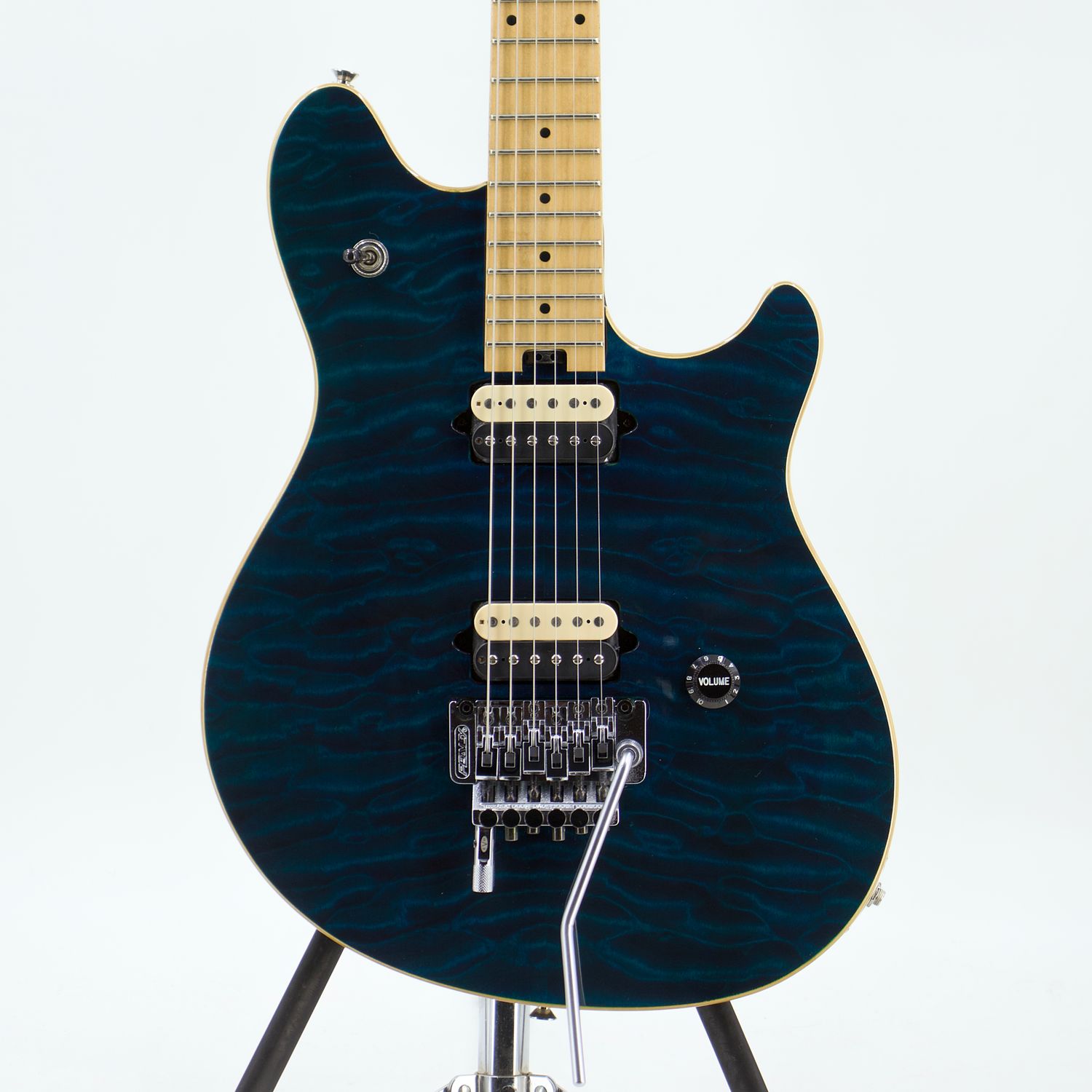 Used EVH Wolfgang Special Transparent Blue Burst Electric Guitar w/ Floyd Rose &amp; D-Tuna w/ Hard Case